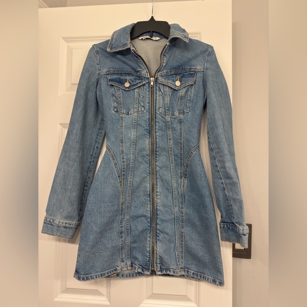 Zara Light Blue Denim Dress